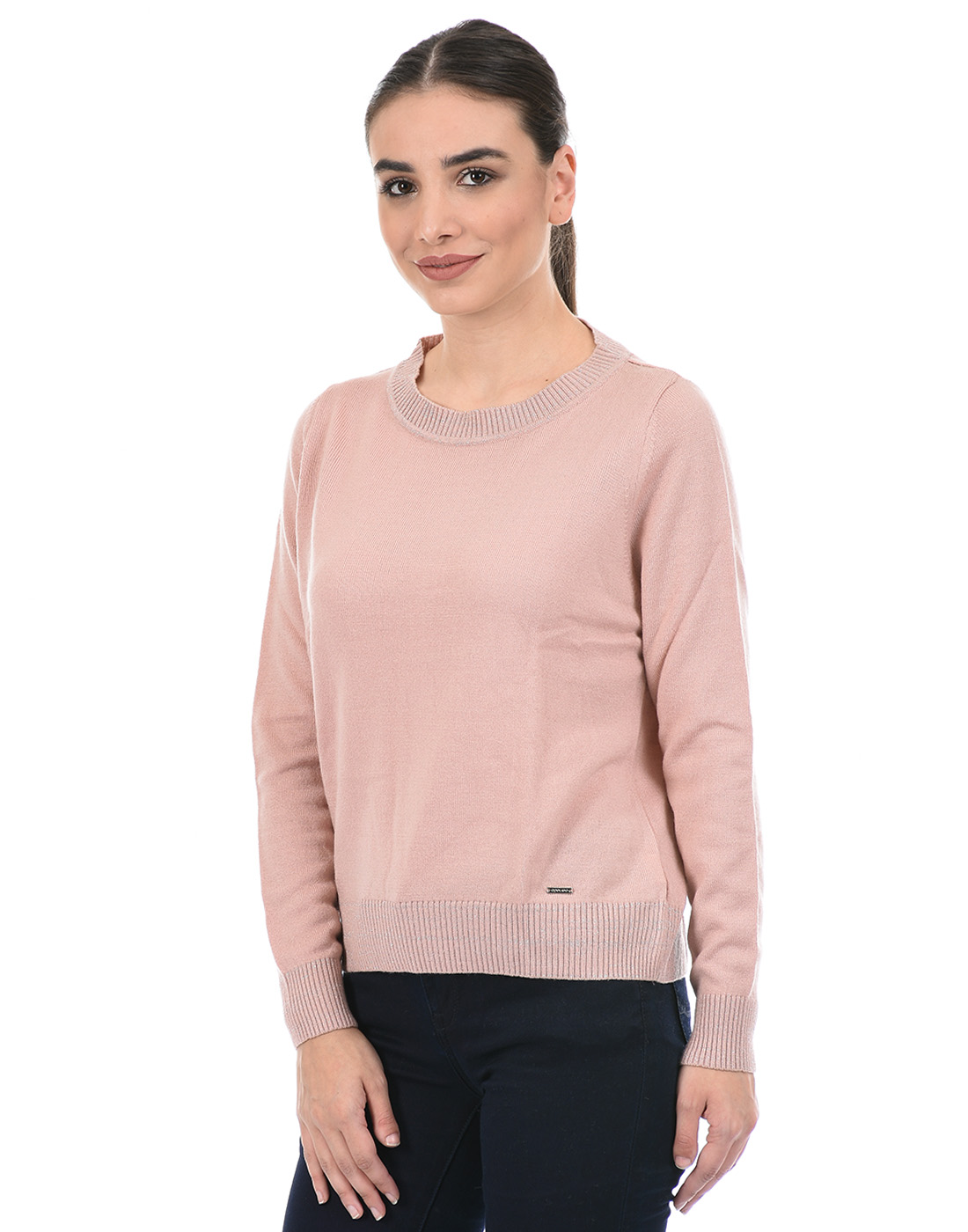Species Women Solid Pink Sweater